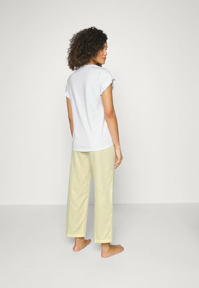 Esprit STRIPE COMBI SLEEVE SHIRT PANTS - Pyjamas - Pastel Yellow - Image 3