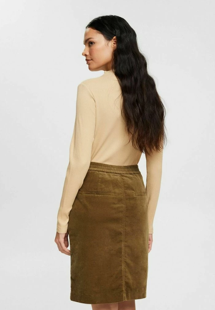 Esprit STRAIGHT SKIRT - Mini Skirt - Dark Khaki - Image 3