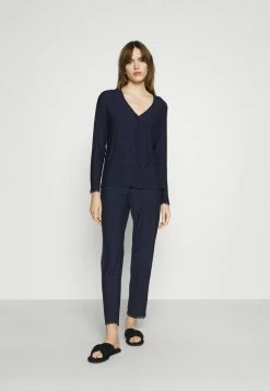 Esprit SOFT STRIPES LONGSLEEVE LONG PANTS - Pyjamas - Navy