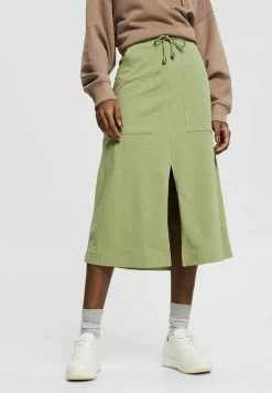 Esprit MIT KORDELZUG - A-line Skirt - Light Khaki