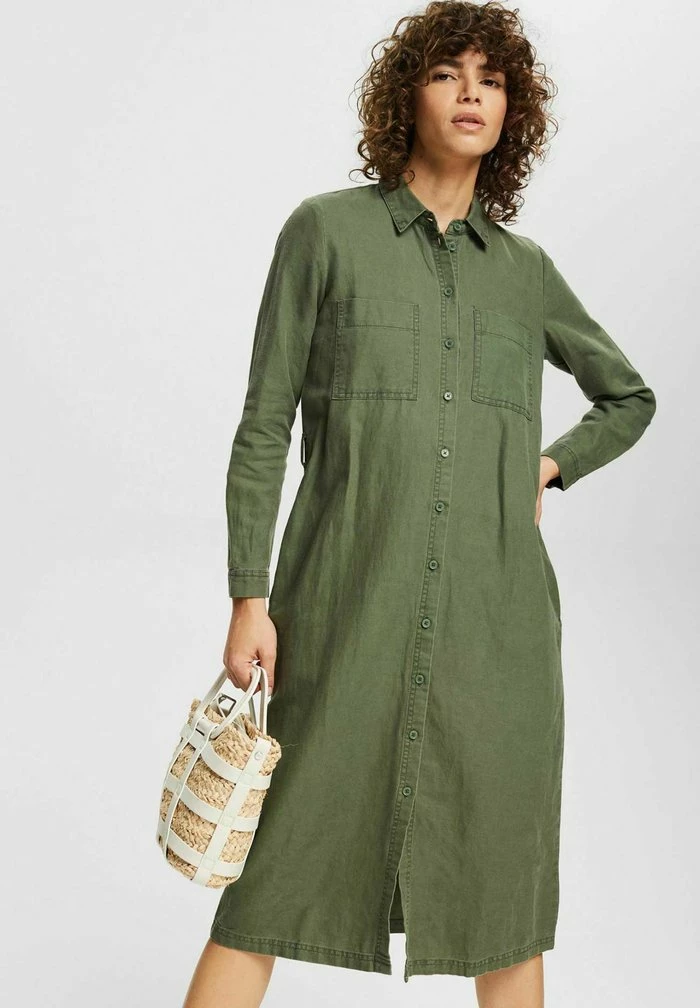 Esprit Shirt Dress - Green - Image 5