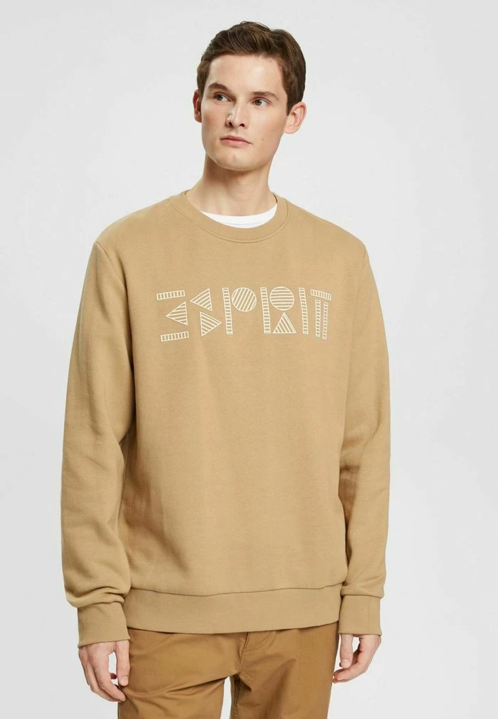Esprit MIT LOGO-PRINT - Sweatshirt - Khaki Beige