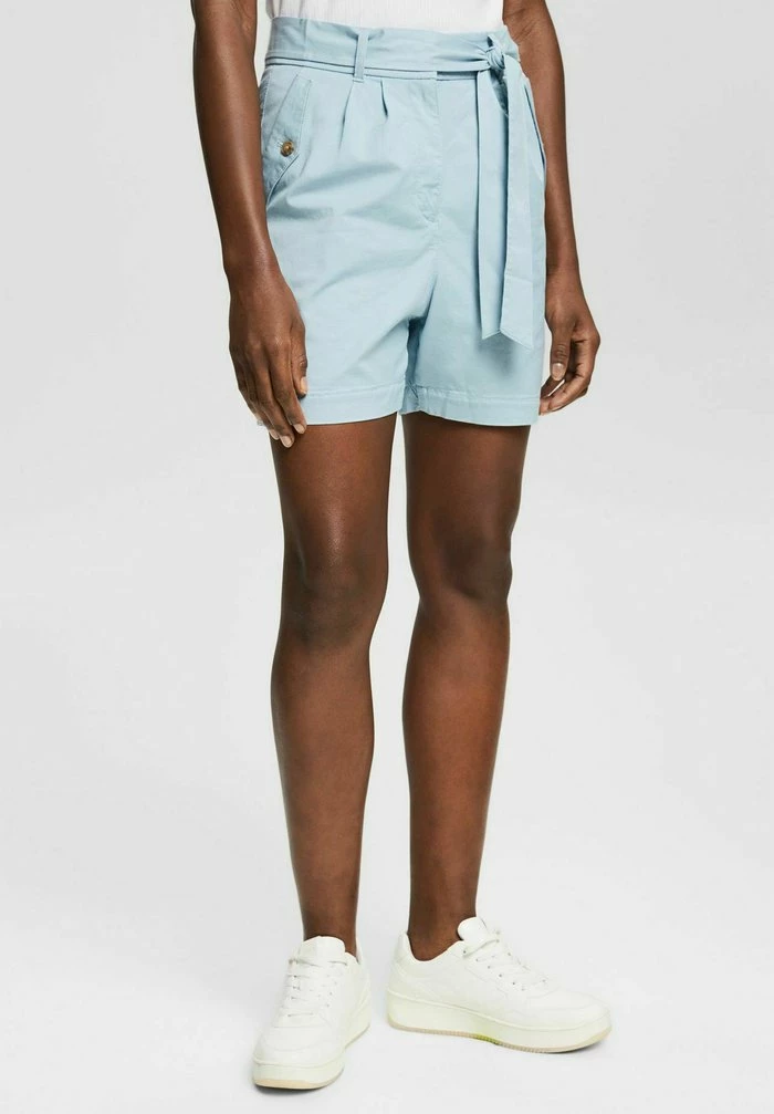 Esprit MIT BINDEGÜRTEL - Shorts - Grey Blue