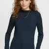 Esprit Long Sleeved Top - Mottled Dark Blue