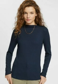 Esprit Long Sleeved Top - Mottled Dark Blue