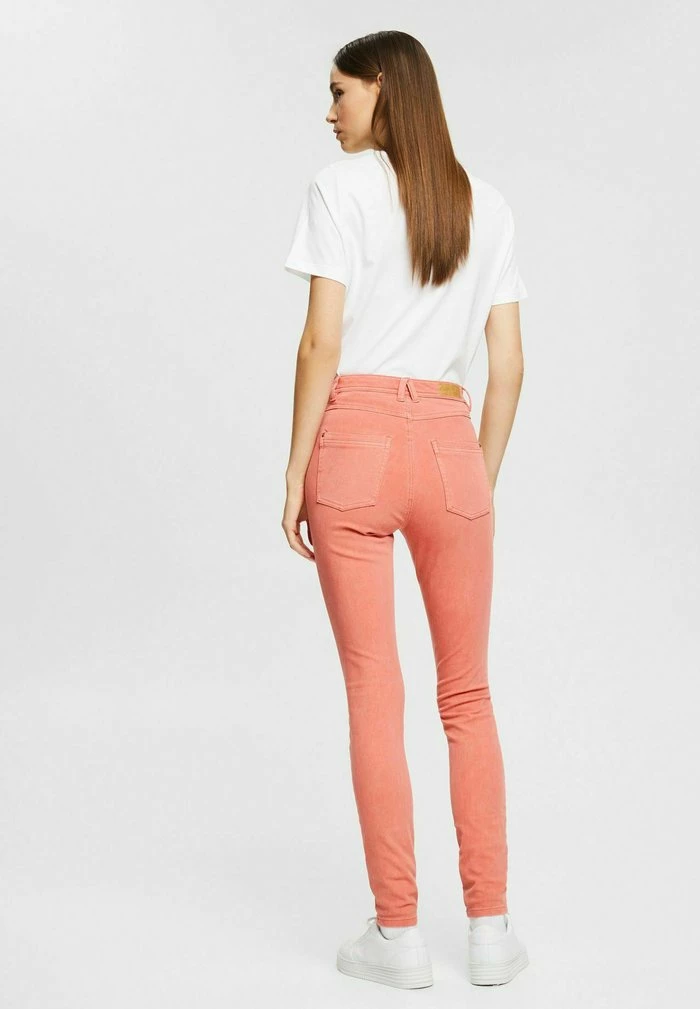 Esprit HIGH RISE - Slim Fit Jeans - Coral - Image 3