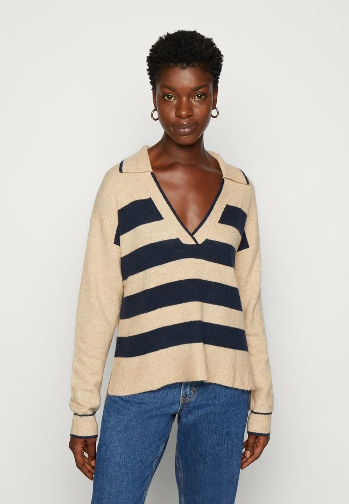 Esprit DEEP POLO - Jumper - Cream Beige