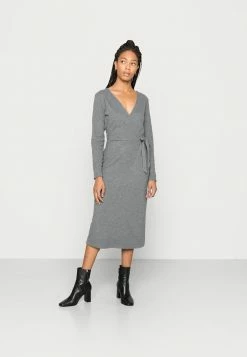 Esprit COZY WRAP DRESS - Jersey Dress - Gunmetal