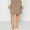 Esprit CHECK CHARLT - Mini Skirt - Sand
