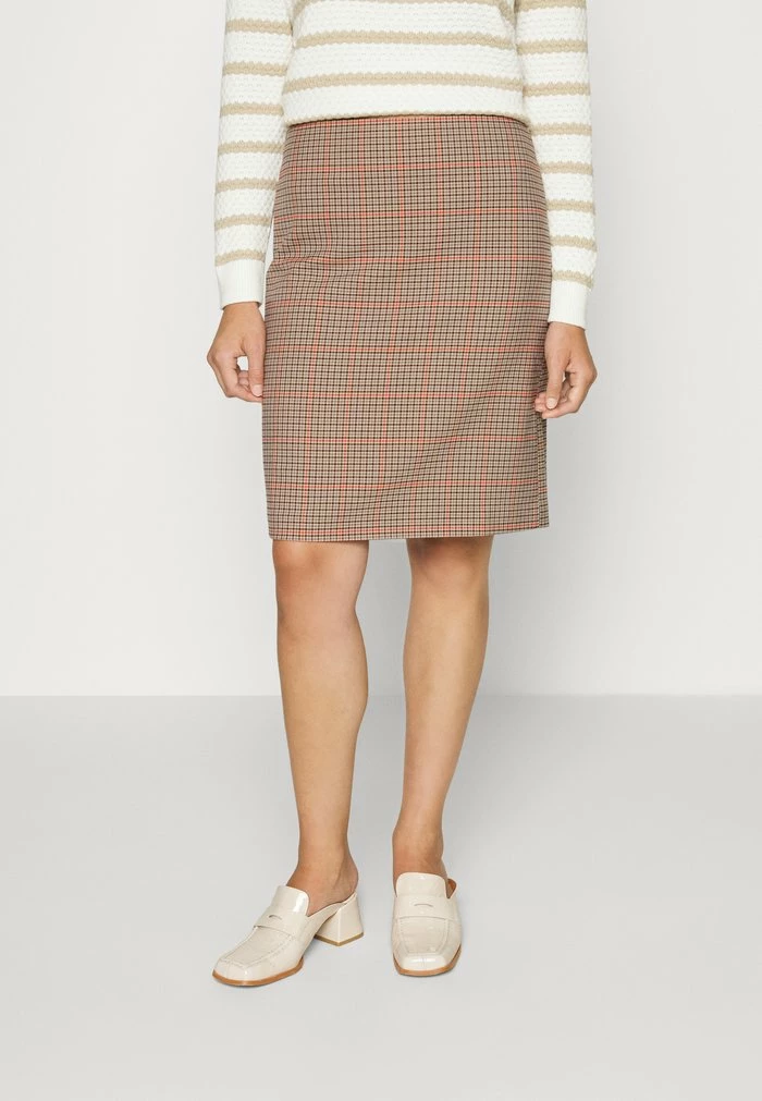 Esprit CHECK CHARLT - Mini Skirt - Sand