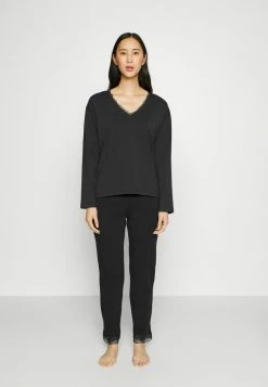 Esprit SEASONAL SOLID LONG LEG LONG SLEEVE - Pyjamas - Black