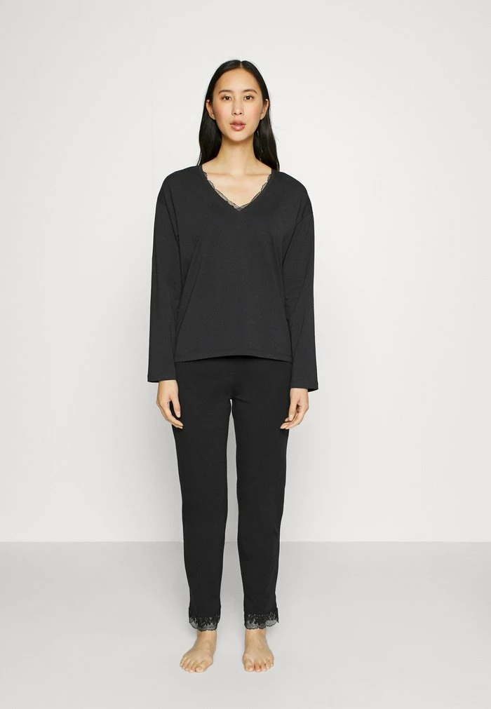 Esprit SEASONAL SOLID LONG LEG LONG SLEEVE - Pyjamas - Black