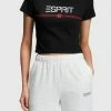 Esprit CROPPED - Print T-shirt - Black