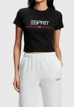 Esprit CROPPED - Print T-shirt - Black