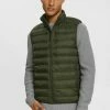 Esprit PUFFER - Waistcoat - Dark Khaki