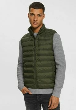 Esprit PUFFER - Waistcoat - Dark Khaki