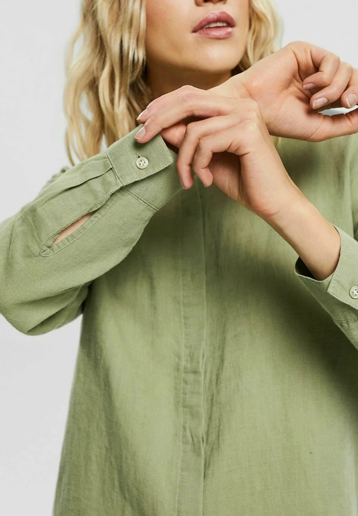 Esprit Button-down Blouse - Light Khaki - Image 4