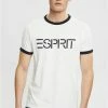 Esprit SLIM FIT - Print T-shirt - Off White