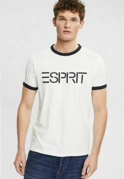 Esprit SLIM FIT - Print T-shirt - Off White