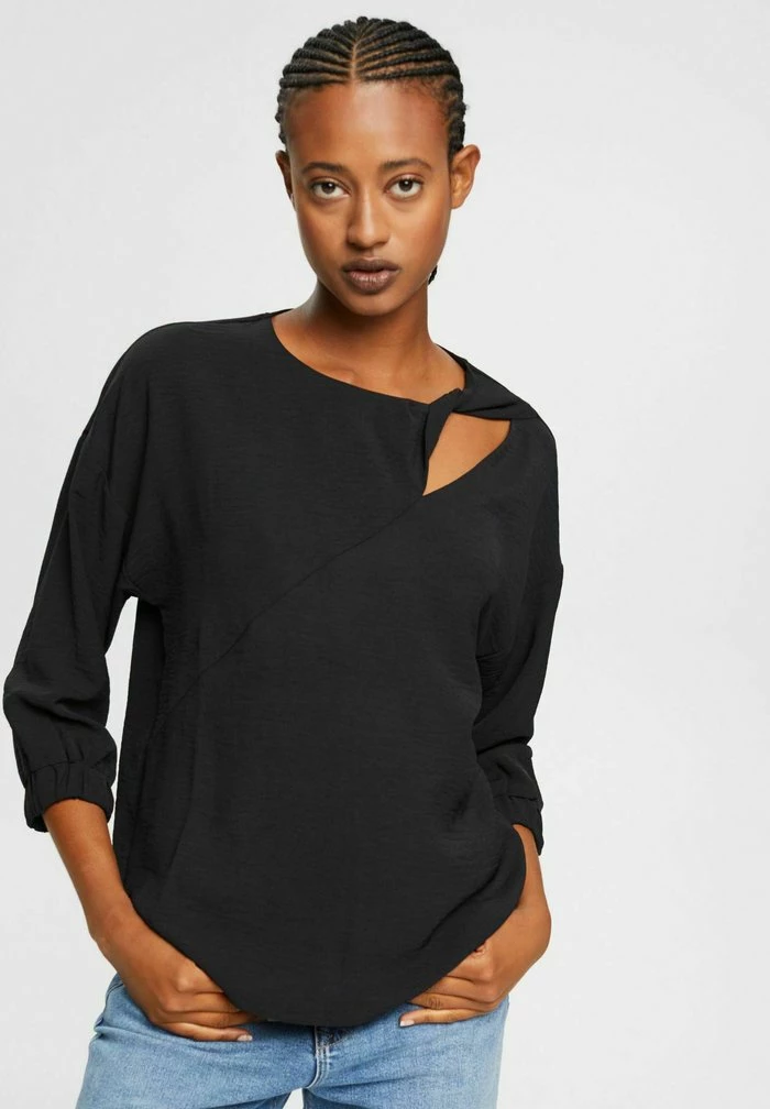 Esprit TWIST CUTOUT - Blouse - Black