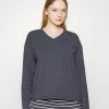 Esprit STRIPE LONG LEG LONG SLEEVE - Pyjamas - Navy