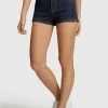 Esprit STRETCH HIGH-RISE - Denim Shorts - Blue Dark Washed