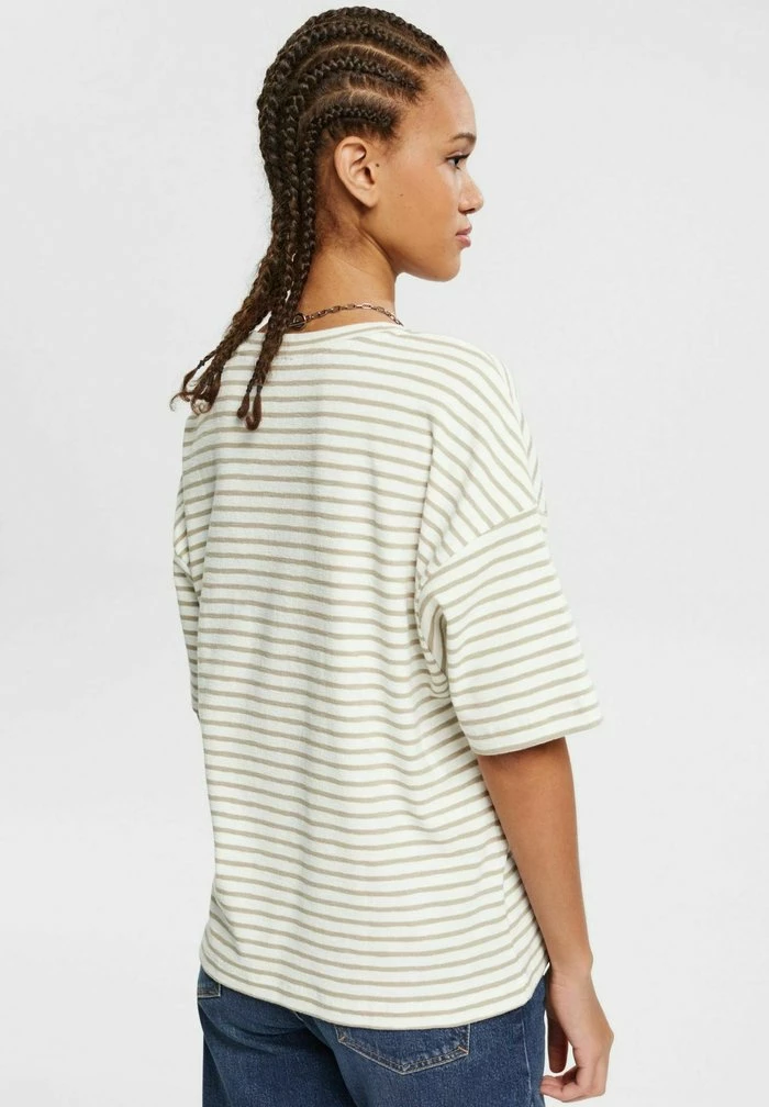 Esprit MIT STREIFENMUSTER - Print T-shirt - Off White - Image 3