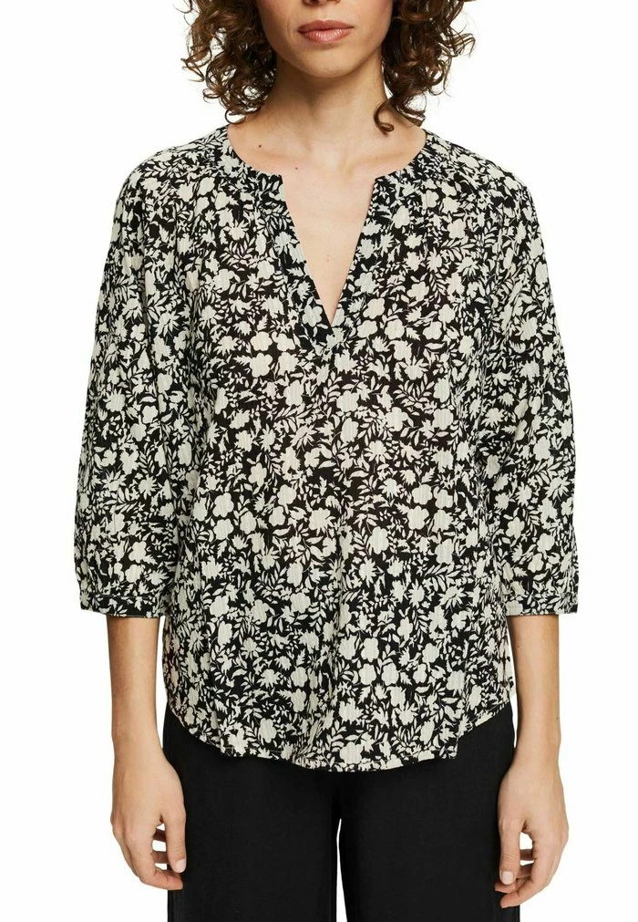 Esprit GEMUSTERTE MIT 3/4 ÄRMELN - Blouse - Black - Image 4