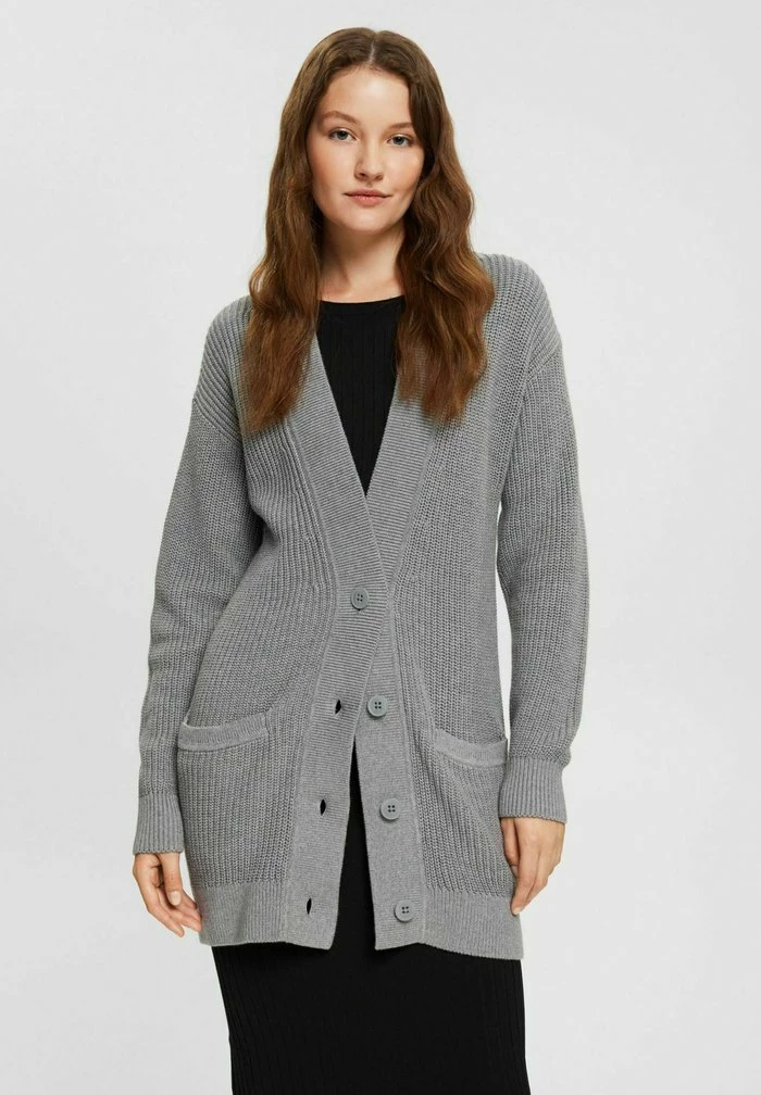 Esprit LANGER - Cardigan - Medium Grey