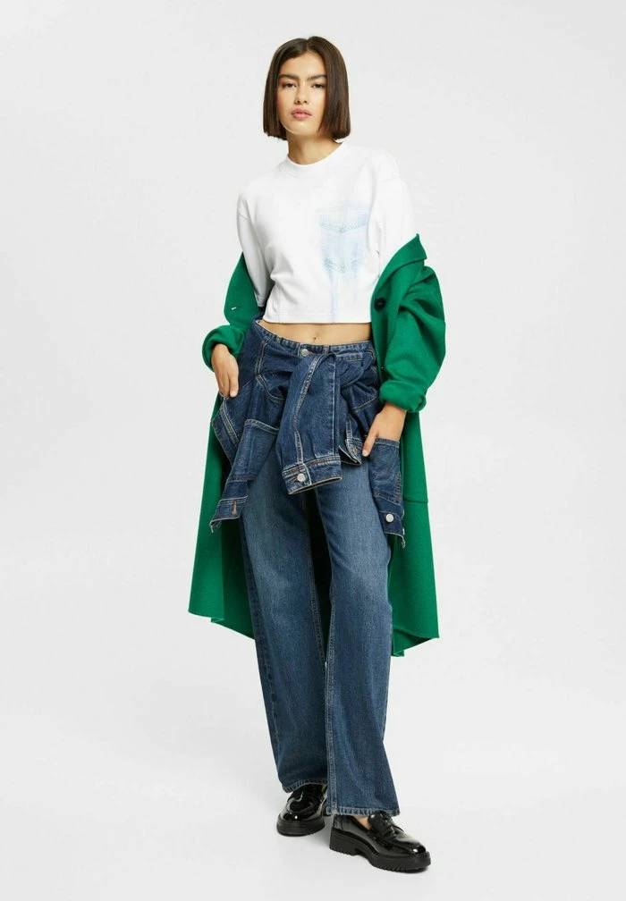 Esprit KURZ GESCHNITTENES MIT INDIGO-PRINT - Print T-shirt - White - Image 4