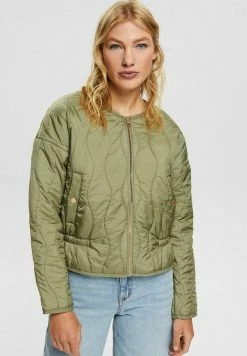 Esprit MIT DEKORATIVER STEPPUNG - Light Jacket - Light Khaki