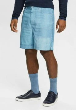 Esprit MIT ALLOVER PRINT - Denim Shorts - Blue Medium Wash