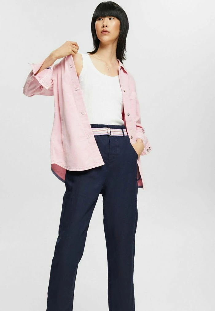 Esprit MIT BUNTEM GüRTEL - Trousers - Navy - Image 4