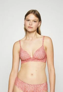 Esprit MICRO PRINTED SOFT FIT WIRELESS PADDED BRA - Triangle Bra - Terracotta
