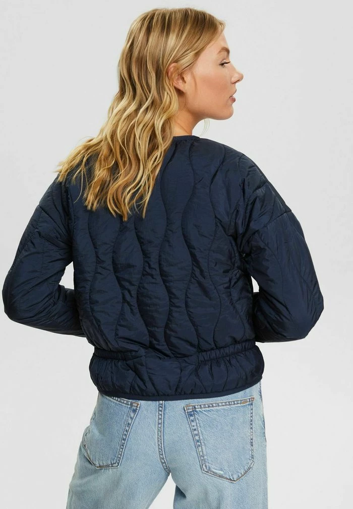 Esprit MIT DEKORATIVER STEPPUNG - Light Jacket - Navy - Image 3