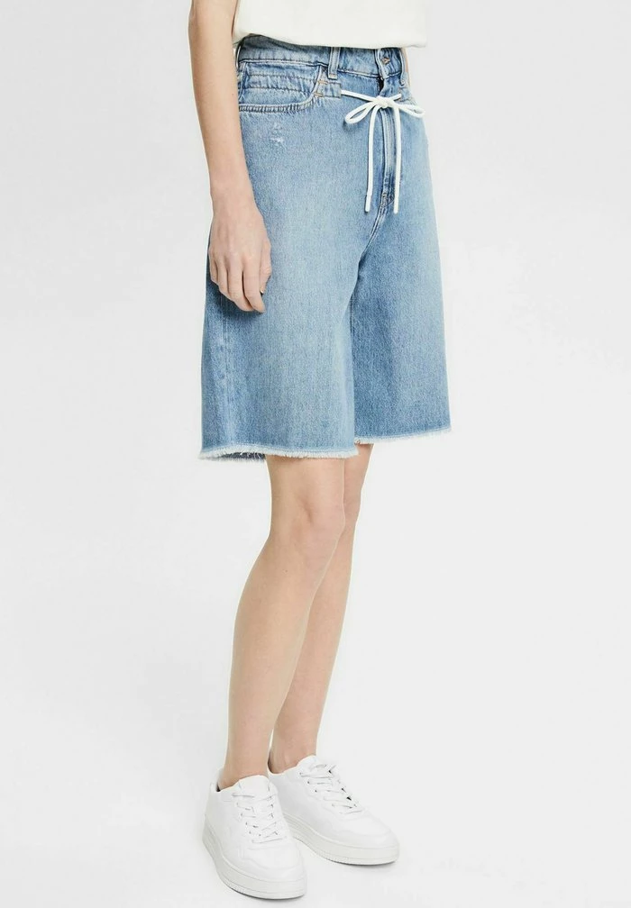 Esprit MIT KORDELZUG - Denim Shorts - Blue Medium Washed - Image 5