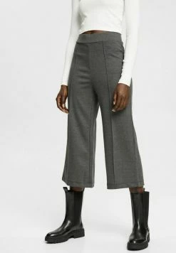Esprit CROPPED MIT WEITEM BEIN - Trousers - Gunmetal