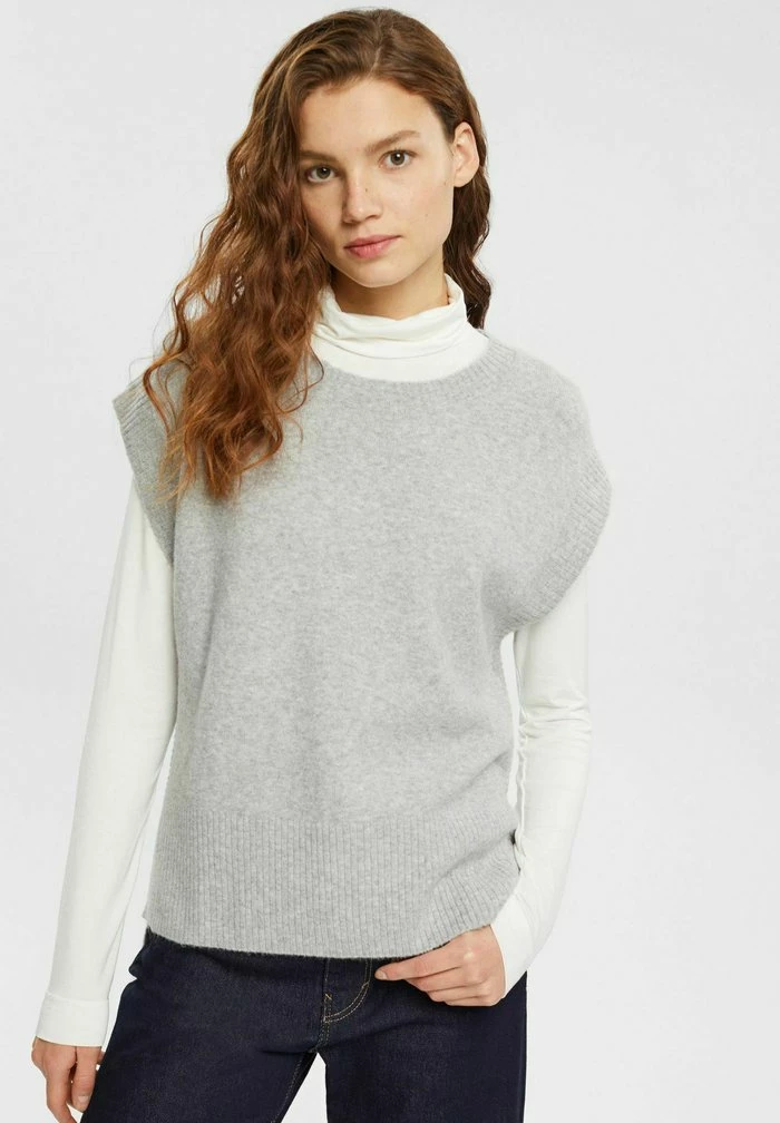 Esprit SLIPOVER - Basic T-shirt - Light Grey