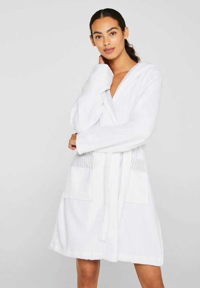 Esprit MIT STREIFEN - Dressing Gown - White