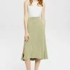 Esprit MIT SCHLITZEN - A-line Skirt - Light Khaki