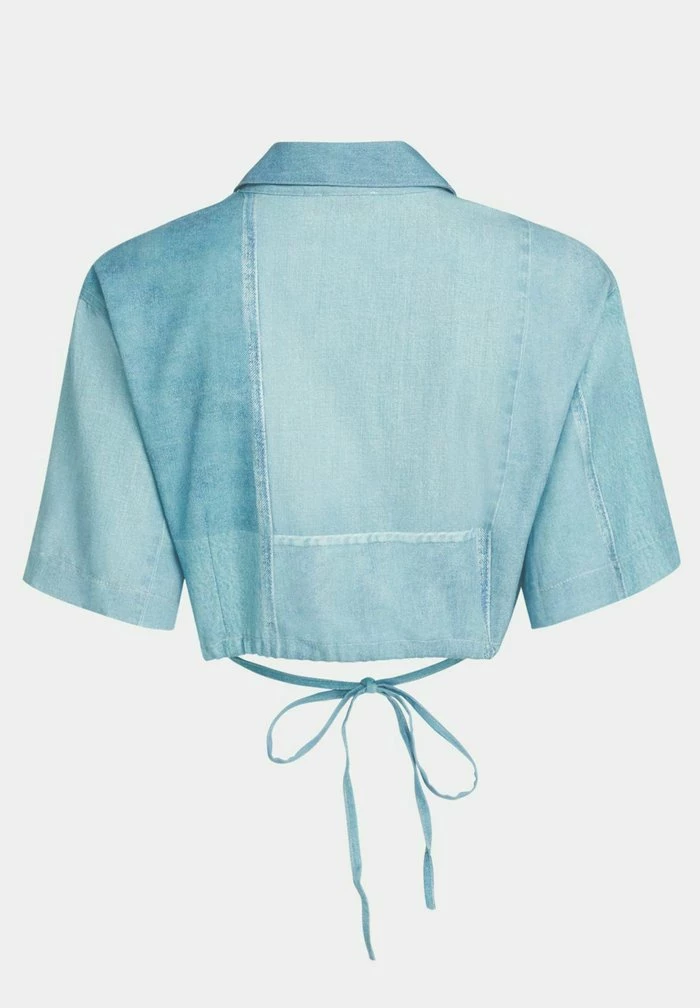 Esprit GECROPPTE MIT DENIM PRINT - Button-down Blouse - Blue Medium Washed New - Image 6