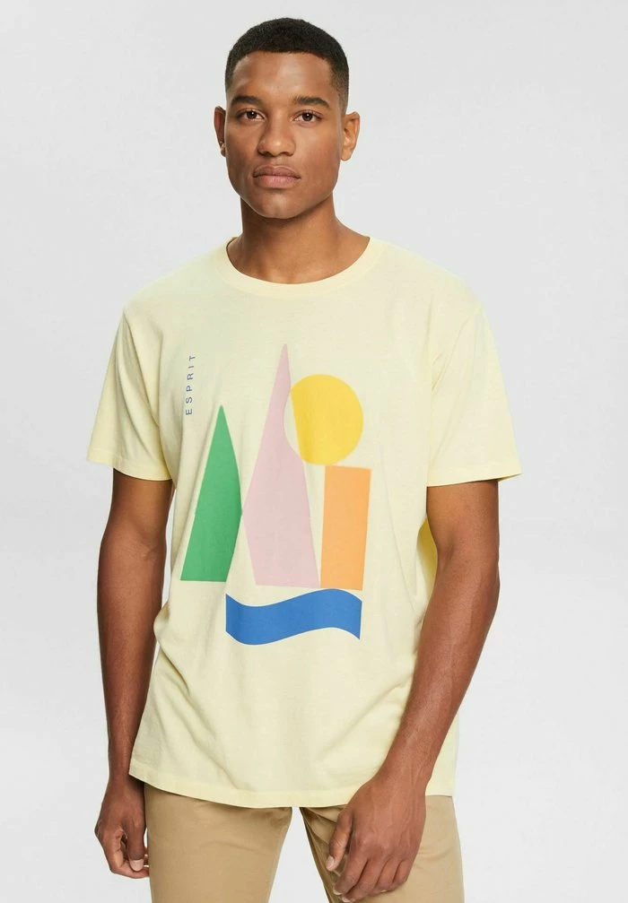 Esprit MIT PRINT - Print T-shirt - Pastel Yellow