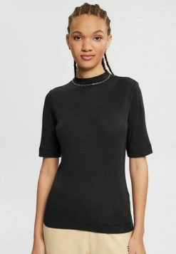 Esprit STEHKRAGEN - Basic T-shirt - Black