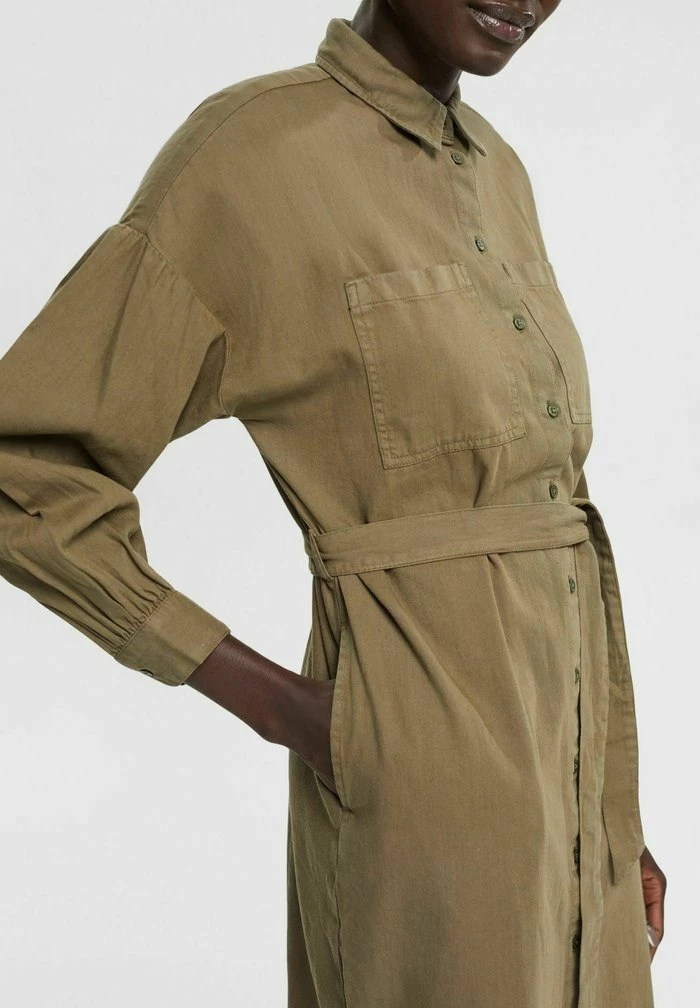 Esprit MIT GÜRTEL - Shirt Dress - Dark Khaki - Image 4