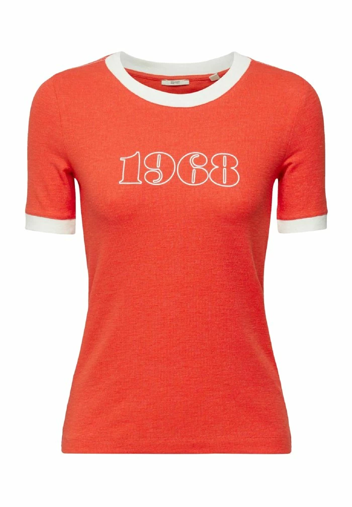 Esprit Print T-shirt - Orange Red - Image 9