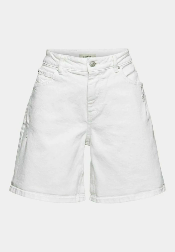 Esprit MIT DESTROYED-EFFEKT - Denim Shorts - Off White - Image 9