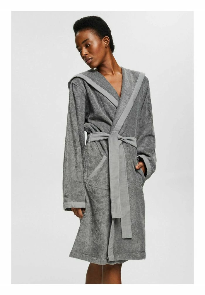 Esprit MIT FIXIERTEM BINDEGÜRTEL - Dressing Gown - Anthracite