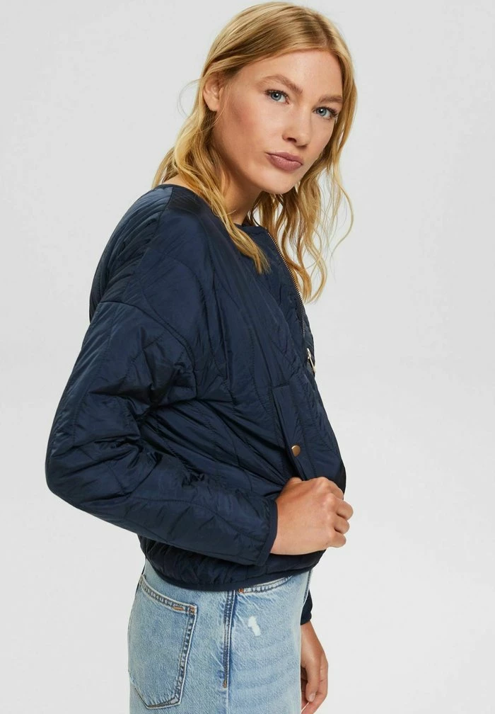 Esprit MIT DEKORATIVER STEPPUNG - Light Jacket - Navy - Image 5