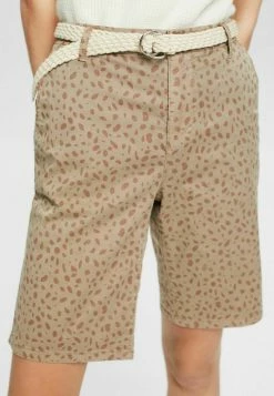 Esprit GEMUSTERTE MIT GÃ¼RTEL - Shorts - Light Taupe