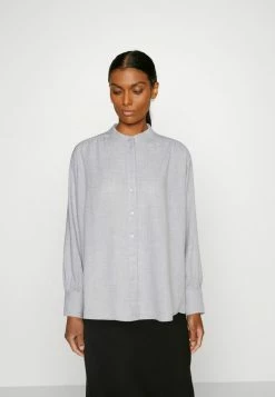 Esprit SHORT BLOUSE - Button-down Blouse - Light Grey